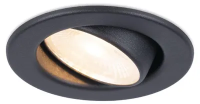 Produktbild von hoftronic LED Einbaustrahler 5W 400lm 2700K Schwarz IP44 Dimmbar Schwenkbar