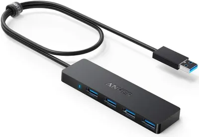 Produktbild von Anker 4-Port USB 3.0 Hub Black / 2ft