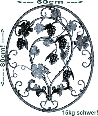 Produktbild von UHRIG Schmiedeeisen Ornament mit Weintrauben, Element für z.B. Geländer, Zaun, Gitter uvm.