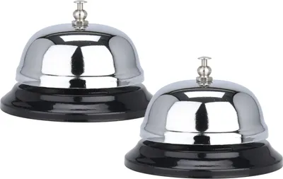 Produktbild von Tischglocke aus Metall Ø 85mm - im 2er Set - Tisch Klingel