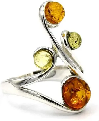 Produktbild von MyBer Ring Bernstein Bernsteinring Schmuck Damen silber 925 PMBER28