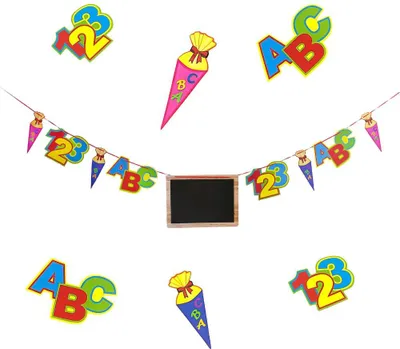 Produktbild von Oblique Unique Schuleinführung Girlande Schulanfang Einschulung Zuckertüte ABC Tafel