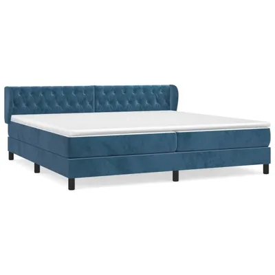 Produktbild von Boxspringbett mit Matratze Dunkelblau 200x200 cm Samt