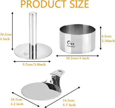 Produktbild von Dessertringe und Servierringe – Set mit 4 Stück – Ringe – Durchmesser 10 cm – Höhe 5,5 cm