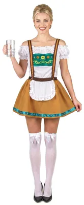 Immagine prodotto di Costume dirndl bavarese da donna marrone-bianco-verde - S