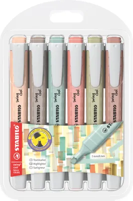 Zdjęcie produktu dla STABILO swing cool NatureCOLORS, 6 szt., Wielobarwny, 3 lat(a), Końcówka ścięta, Wielobarwny, 1 mm