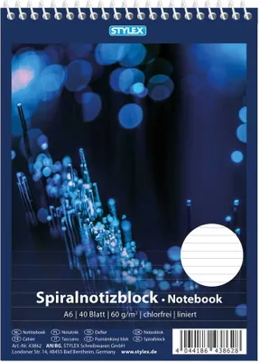 Produktbild von 10x Spiral-Notizblock / Schreibblock / DIN A6 / liniert