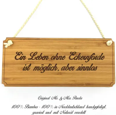 Produktbild von Mr. & Mrs. Panda Schild Eckernförde - Geschenk, Shabby, Wegweiser, Hinweisschild, Graviert, Firmenschild, Landhaus, Geschenkidee, Holzschild, Türschild