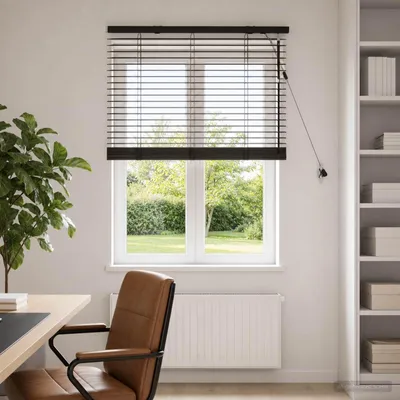 Obrázek produktu pro Žaluzie, tmavě hnědá, 70 x 130 cm, lamelky 35 mm, masivní dřevo paulownia