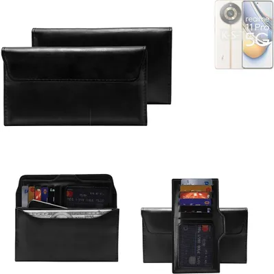 Produktbild von K-S-Trade Handy Hülle kompatibel mit Realme 11 5G Schutz Hülle Tasche Schutz Case Handytasche Kunstleder schwarz, 1x