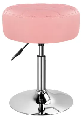 Make-up-Hocker, PU-Leder, höhenverstellbar, 33x33x59,5 cm, rosa