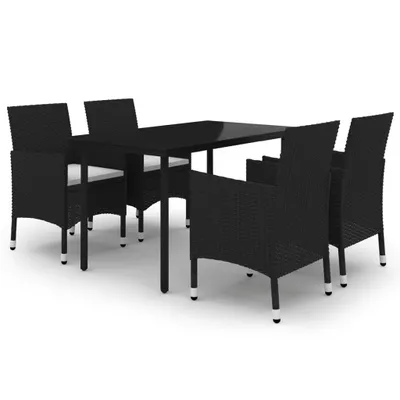 Immagine prodotto di set da pranzo da giardino 5 pezzi vidaXL con cuscini in rattan e vetro
