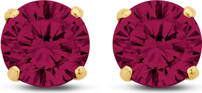Produktbild von New Bling 9NBG-0574 Gouden Oorknopjes met Zirkonia 5mm - Rood - Rond - 14 Karaat - Goud
