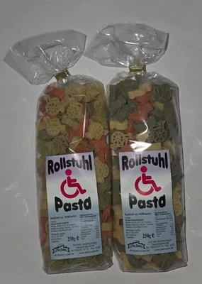Produktbild von Streuteile Rollstuhl aus Nudelteig, 2x 250 g, Nudeln, Pasta, Dekoration, Delikatesse, Rolli