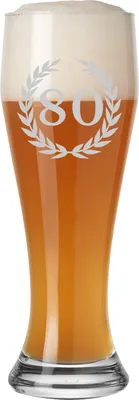 Produktbild von Luxentu Weizenglas Weißbierglas 0,5 Liter - 80. Jubiläum