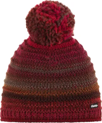A knitted hat with a pom-pom on top.