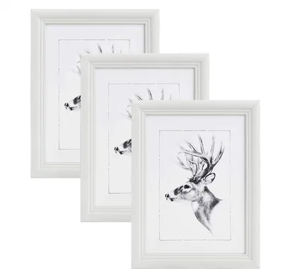 Produktbild von WOLTU 3er Set Bilderrahmen Artos Stil Holz Rahmen Fotogalerie Glasscheibe, Weiß, 13x18cm