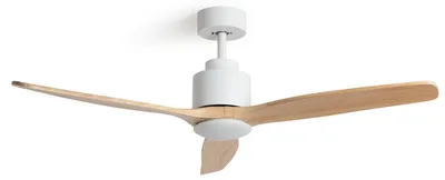 Produktbild von Deckenventilator mit Licht Leise DC Merion Helles Holz Fernbedienung Groß (über 20 m²) 132 cm Weiß