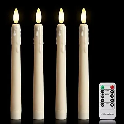 Zdjęcie produktu dla Świece LED z pilotem zdalnego sterowania timer migotanie 4 sztuki