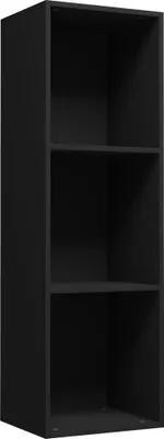Image de vidaXL Bibliothèque/armoire TV noire 36 x 30 x 114 cm panneau de particules