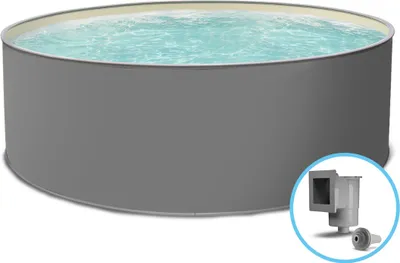 Produktbild von Rundpool EDITION GRAU Stahlwandpool rund 300 x 120 cm Einzelbecken