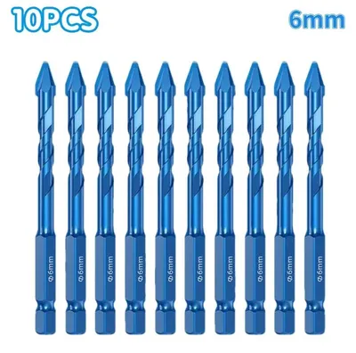 Produktbild von Exzenter-Bohrerset Hartmetall Sechskantschaft für Glas Fliesen Keramik Beton Diamantbohrer Fliesenbohrer Profi 10/20/30/40-teilig - Menge: 10PCS Set 6