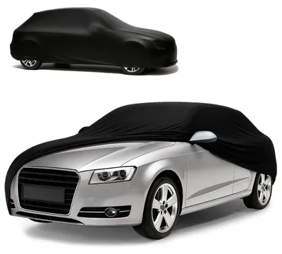 Image de Housse WALSER pour voiture d'intérieur extensible, housse d'hiver pour voiture, housse de garage anti-poussière, bâche d'hiver pour voiture, housse de garage d'hiver, housse pour voiture, bâche de protection pour voiture, taille universelle, 4, noir