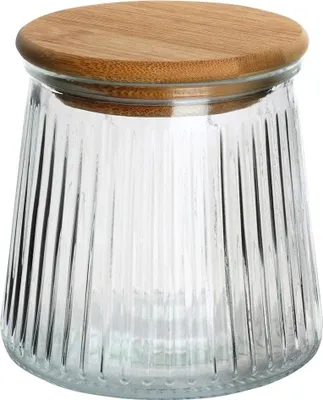 Produktbild von Glasbehälter für lose Produkte mit Bambusdeckel und Dichtung 600 ml