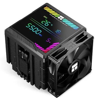 Produktbild von Thermalright Peerless Assassin 140 Digital Black CPU Kühler, Doppeltürme und Doppellüfter Kühlung, CPU Luftkühler, ARGB Digital Screen Top Cover, für AM4/AM5,Intel LGA1851/1700/115X/1200/2011 – PA140