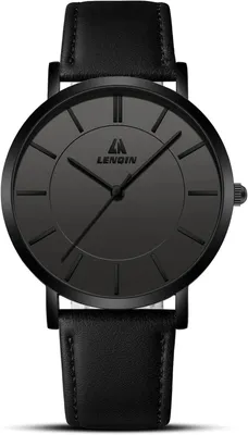 Produktbild von Herrenuhr, wasserdicht bis 30 m, analoges Quarzwerk, modisches Design, Lederarmband