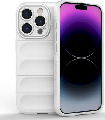 Produktbild von Mobigear Bumpy iPhone 15 Pro Hülle Flexibles TPU Backcover - Weiß