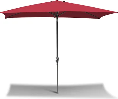 Immagine prodotto di Aopunly ombrellone rettangolare, ombrellone da balcone pieghevole a manovella in ferro, inclinabile, 2 x 3 m, rosso