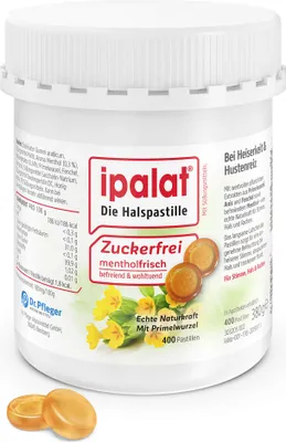 Produktbild von ipalat Die Halspastille zuckerfrei mentholfrisch, 400 St. Pastillen