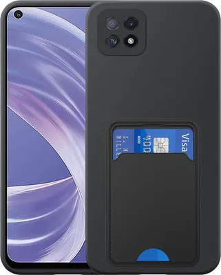 Image de Convient pour Oppo A53 5G / A72 5G / A73 5G Phone Case with TPU Card Holder - Flexible Back Cover Case Silicone TPU with Cardslot - Black - Smartphonics