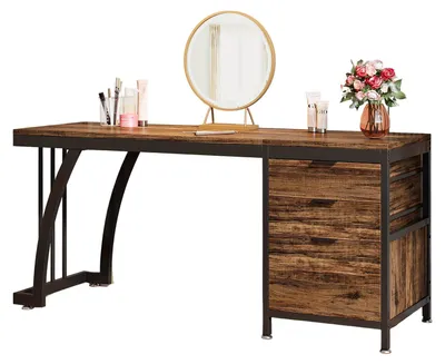 Obrázek produktu pro Kosmetický stolek – Toaletní stolek – Stolek na líčení – Průmyslový design – Šířka 150 cm