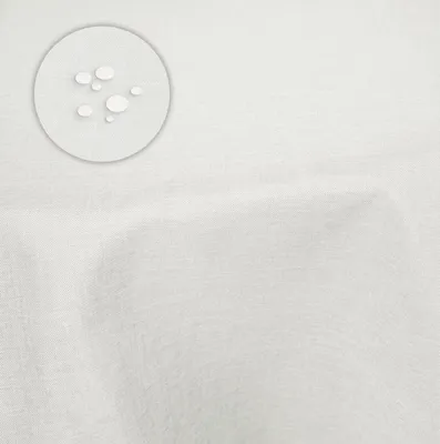 Produktbild von Tischdecke 135x180 cm weiß oval beschichtet Leinenoptik wasserabweisend Lotuseffekt