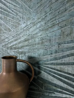 Produktbild von NEWROOM Tapete Blau Vliestapete Linien - Mustertapete Glamour Grau Metallic Struktur Glanz Glanztapete Modern Streifentapete