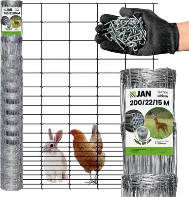 Produktbild von Wildschutzzaun - Knotengeflecht Zaun Netz - 200/22/15 - 50 m - Verzinkt - Wetterfest - Robuste Konstruktion - Ideal für Wildschutz
