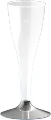 Produktbild von 500 Sektglas 50 ml mit schwarzem Steckfuß Polystyrol zweiteilig Einweg