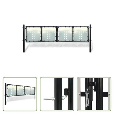 Produktbild von The Living Store Zauntor (Einzeltor) Schwarz 300x125 cm