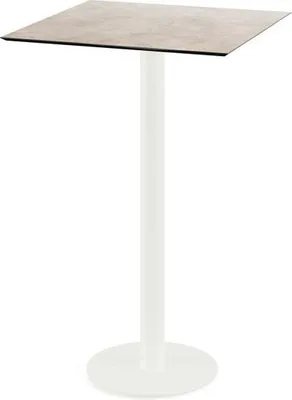 Image de Table de bar Urban - Structure blanche + plateau en stratifié haute pression Moonstone 70x70 cm (1 pièce)