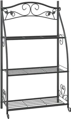 Immagine prodotto di vidaXL Scaffale a fiore nero 56x30x96 cm acciaio