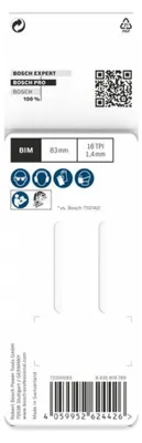 Imagen del producto de Hoja de sierra de calar PRO para madera dura, curva, modelo T101AOF, 83 mm, juego de 2 unidades.