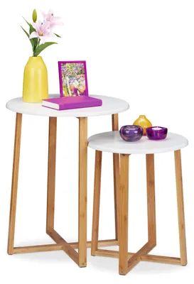 Immagine prodotto di Set di 2 tavolini rotondi dal design moderno