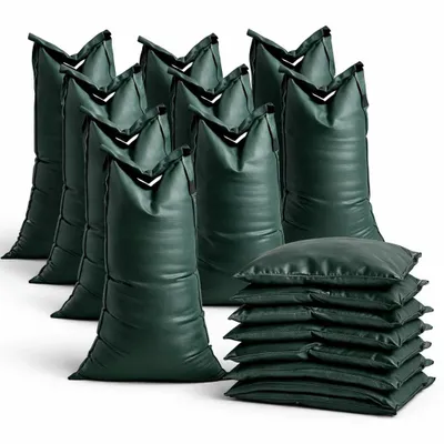 Productafbeelding van 10 keer zandsak, 40x60 cm, voor waterbescherming bij overstromingen - Overstromingsbescherming met koord - Zaks en stoffen zak, ongevuld