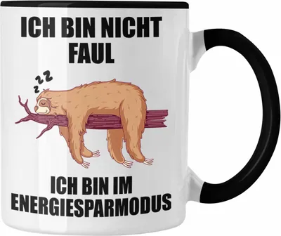 Produktbild von Trendation - Lustige Faultier Sprüche Tasse Mitarbeiter Geschenk Arbeitskollege Kollege Kollegin Abschiedsgeschenk (Schwarz)