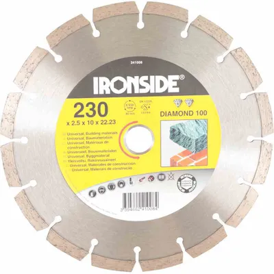 Produktbild von Ironside IR241008, Segmentierte Radkranzdiamanttrennscheibe, Trockenschnitt, Mauerziegel, Beton, 23 cm