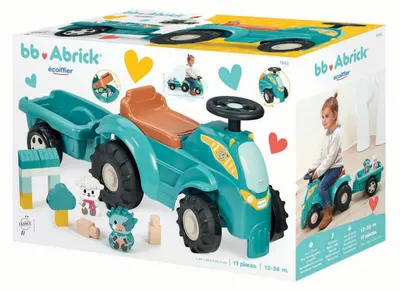 Produktbild von Ecoiffier bb Abrick Lenkbarer Traktor mit Anhänger – 15-teilig