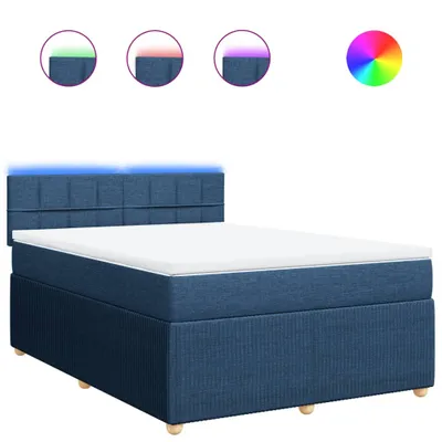 Produktbild von Boxspringbett mit Matratze Blau 140x200 cm Stoff
