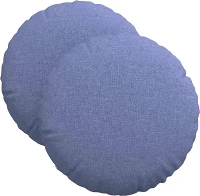 Image de vidaXL Coussins de siège, 2 pièces, tissu denim bleu, diamètre 40 cm x 13 cm